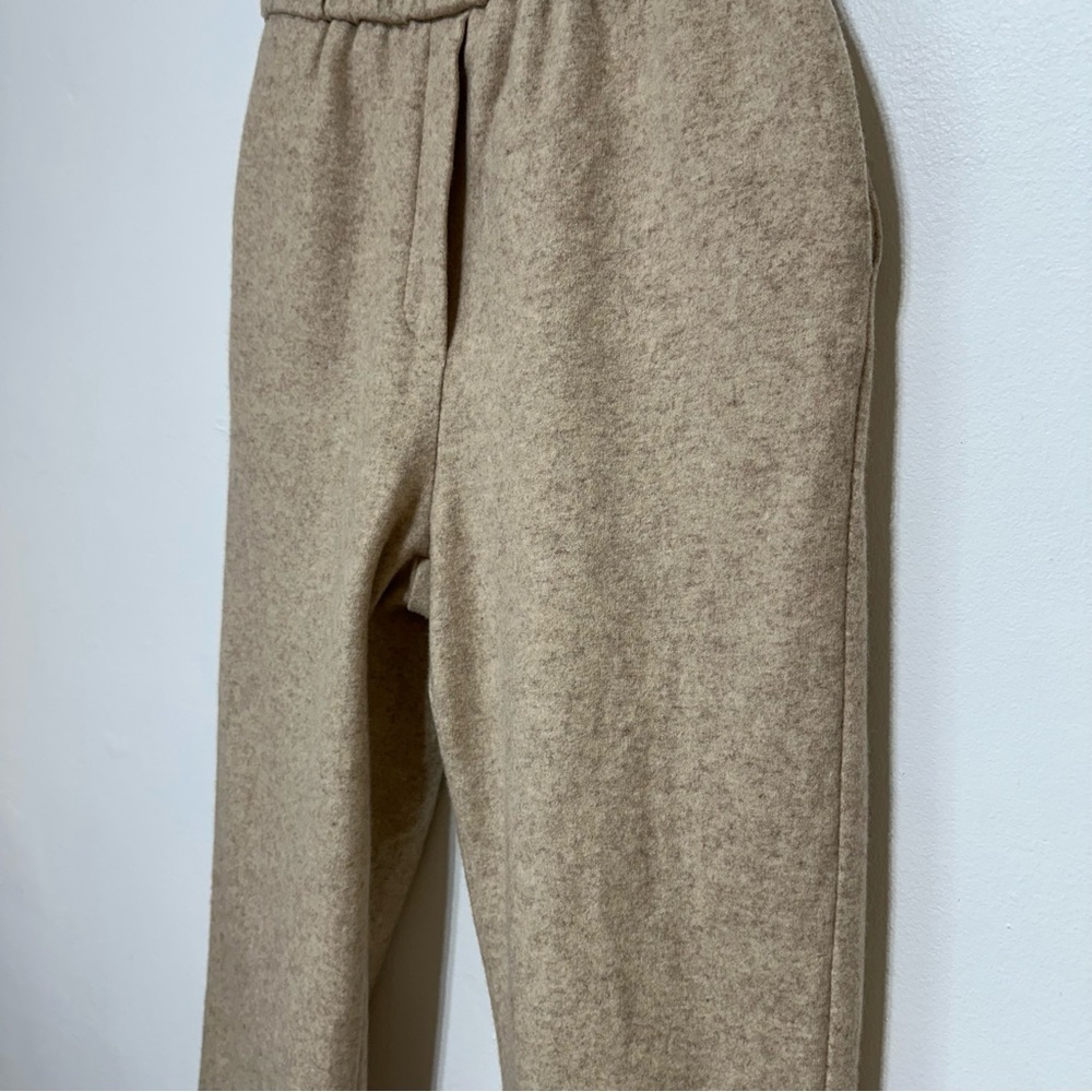 Bari Tan Ankle Cropped Pants with Elastic Waistband Size Small